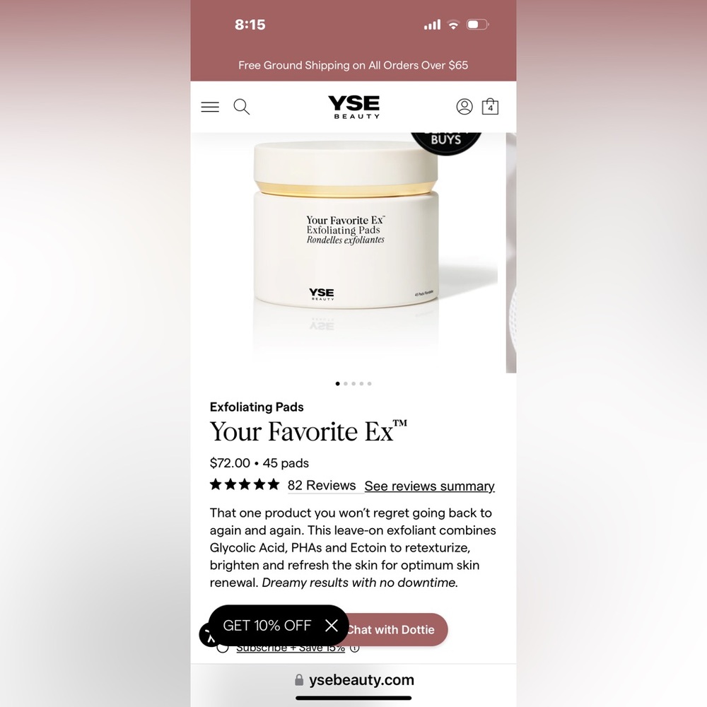 YSE beauty ex pads and wide awake eye corrector